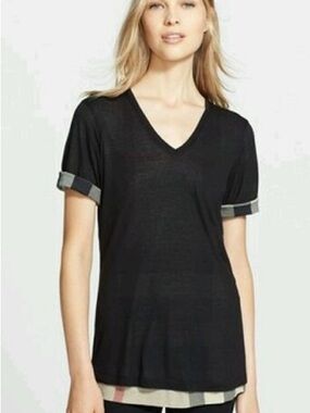 Burberry Brit ladies black / nova plaid top